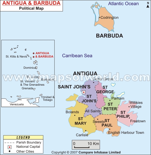 antigua barbuda politique carte